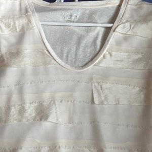 Small petite, cream dressy shirt